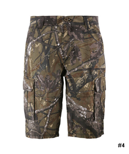 Men's Cotton Relaxed Fit Outdoor Camping Army Nature Hunting Camo Cargo Shorts 