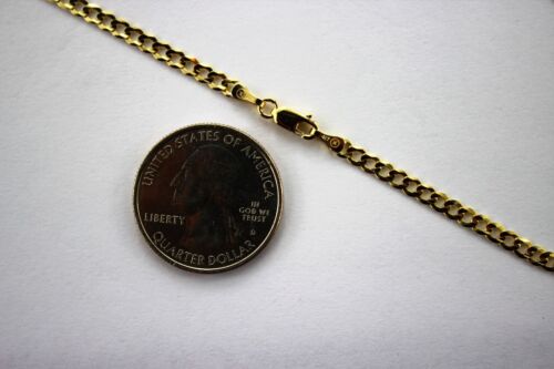 10K Authentic Solid Yellow Gold Cuban Chain Bracelet Anklet 3mm//7/"~10/"/&16/"~30/"
