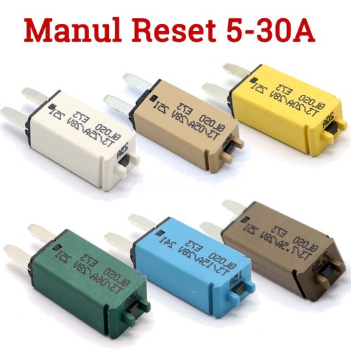 Circuit Breaker Blade Fuse 12V 24V DC Resettable 5-30A Marine Rally Automotive