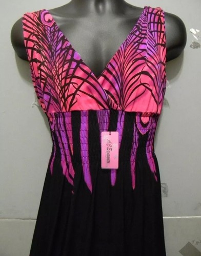 Bohemian Summer Maxi Dress Sundress Sun Evening Hawaiian Purple Peacock Feather