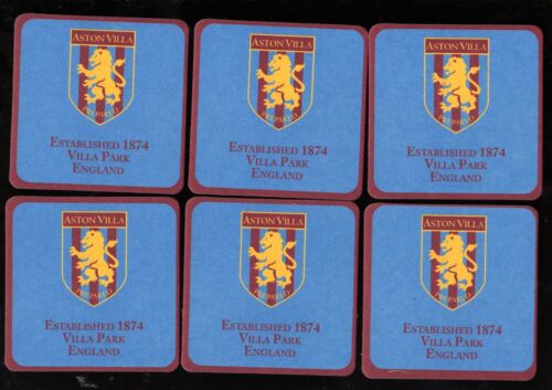 ASTON VILLA F.C Coasters FREE POSTAGE UK EST 1874 Official Crested Beer Mats