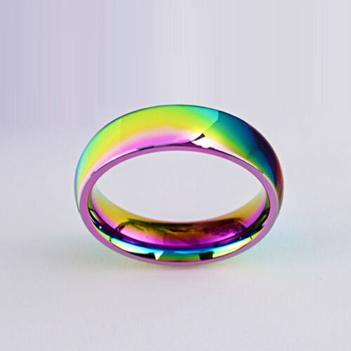 Frauen Engagement Hochzeit WQ Regenbogen Titanium Stahl Finger Ringe Männer 