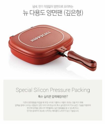 Double Sided Pan Big Size Pressure Jumbo Red Frying Pan Happycall Details about  /  DHL//Free