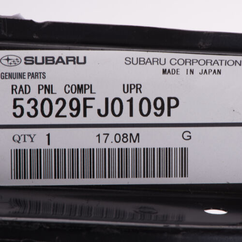 OEM 2012-17 Subaru Radiator Support Upper Tie Bar Crosstrek Impreza 53029FJ0109P