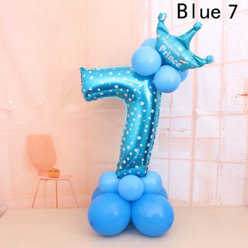 16pcs/set Number Foil Balloons 32 inch Digit Helium Ballons Birthday Party Decor