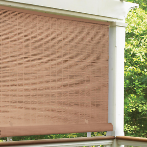 Cordless 1/4 inch PVC Roll-Up Outdoor Sun Shade Reduces Heat Outdoor 