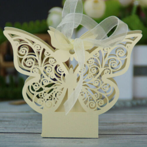 50pcs Candy Box Hollow Butterfly Wedding Party Favors Chocolate Gifts Case New 