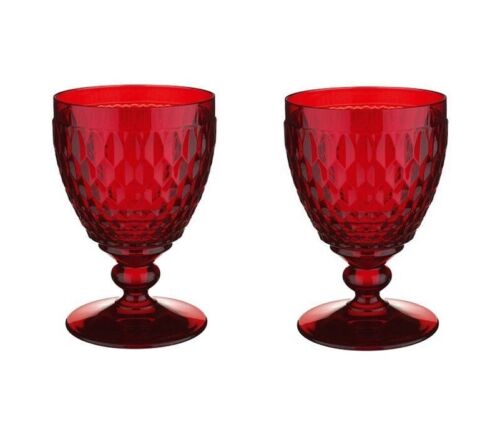 Glassware Single/Set of 2 or 4 Glass Water Goblet 400ml Villeroy & Boch Red 
