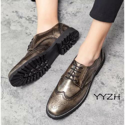 Men Low Top Brogue Faux Leather Business Work Office Oxfords Carved Formal Shoes