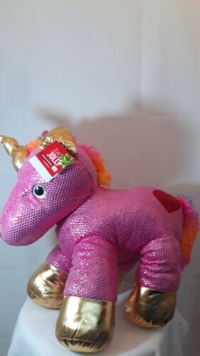 Dan Dee Sparkle Unicorn Pony Pink  Metallic Plush Stuffed Rainbow Mane 20/"