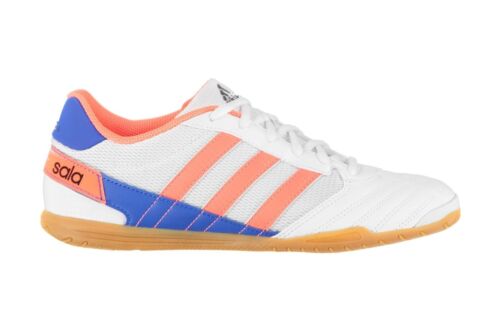 adidas Mens Super Sala Indoor White Coral Blue Trainers Sports Shoes