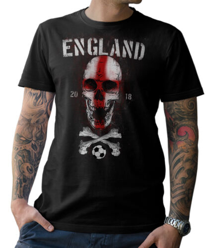 T-Shirt Herren England Skull Totenkopf WM 2018 Fussball Fan Football S-5XL 