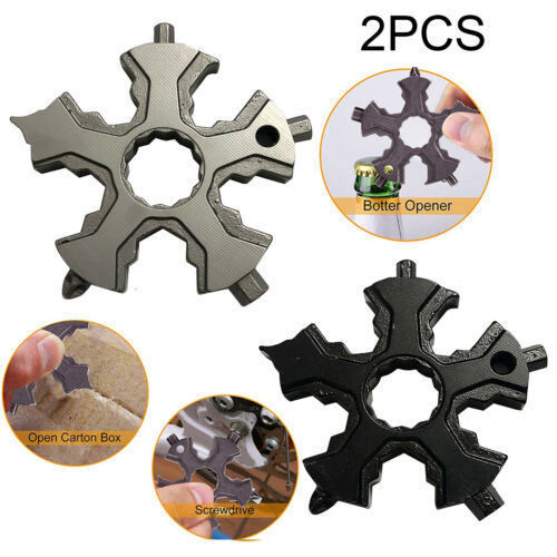 Portable 16-in-1 Snowflake Multi-tool Outdoor Tool Card Keychain Bottle Opener