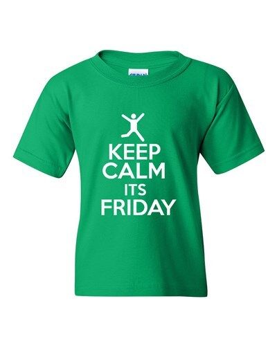Keep Calm It/'s Friday Rest Relax Novelty Statement Youth Kids T-Shirt Tee