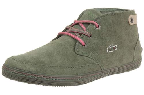 Lacoste Womens Khaki Green Pink Suede Clavel Trainers Shoes