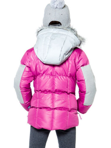 NWT Deux Par Deux Pink Puffy Jacket Sizes 4-12 Removable Hood Faux Fur 