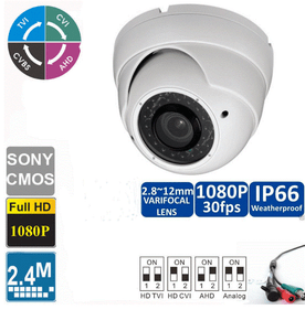 Analog960H//HD-CVI //TVI//AHD 1080p 2.4MP 2.8-12mm VF Varifocal Dome Camera 4 IN 1