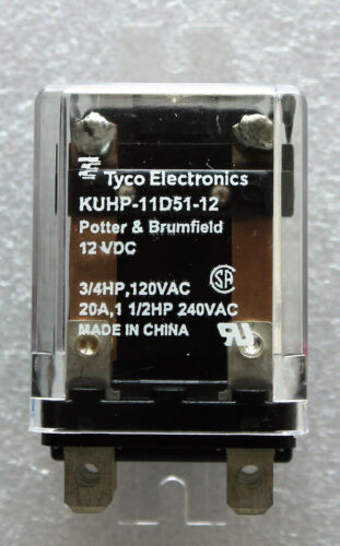 NEW TYCO POTTER & BRUMFIELD KUHP-11D51-12 12VDC 20A DPDT POWER RELAY 