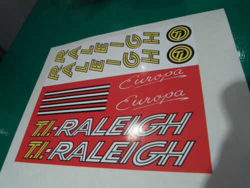 Vintage Raleigh "Europa" decal set for 1982-1983 frames New artwork and print. 