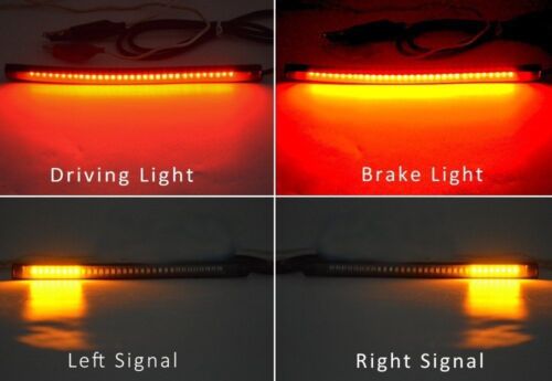Waterproof 48LED Light Strip Rear Tail Brake Stop Turn Signal Indicator Lamp Bar 