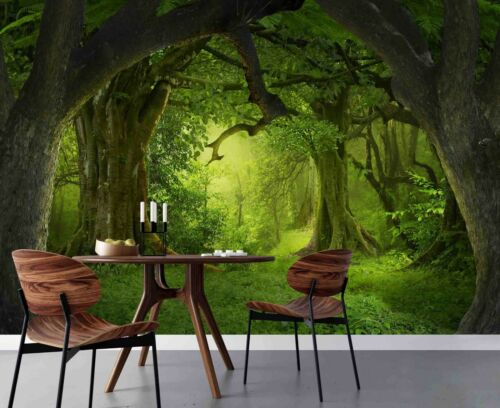 3D Forest Avenue Self-adhesive Removable Wallpaper Murals Wall Sticker FC
