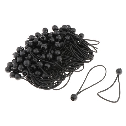 100Pcs Spanngummi mit Kugel Spanngurt Gummischlaufen Zeltgummi Gummispanner für