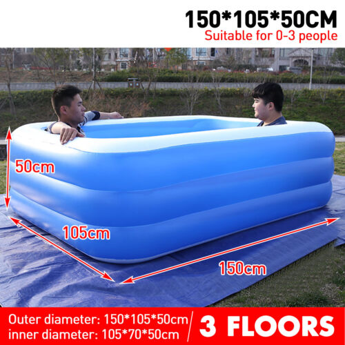 Inflatable Swimming Pool Outdoor Backyard Inflated Water Tubs for Kids Adults 