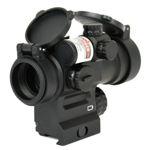 AT3 LEOS Red Dot Sight with Integrated Green Laser Sight /& Riser