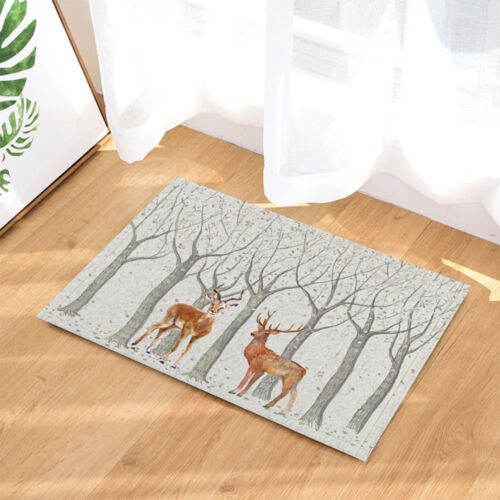 Antelope and Deer In Woods Cartoon Bathroom Waterproof Fabric Shower Curtain Set