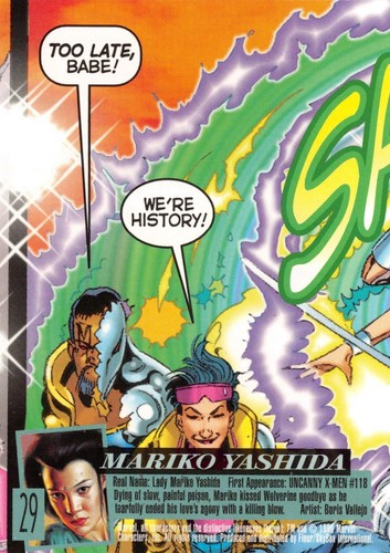 MARIKO YASHIDA 1996 X-Men Fleer Ultra Wolverine BASE Trading Card #29