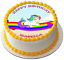 Caballo unicornio 7.5" Premium Comestible Glaseado Cake Topper Personalizable D3 
