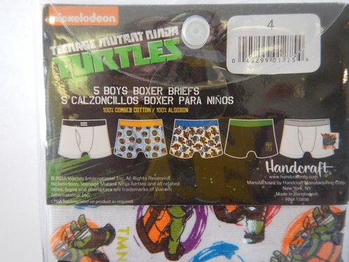 Teenage Mutant Ninja Turtle Boys Boxer Briefs Set of 5 Underwear Nickelodeon