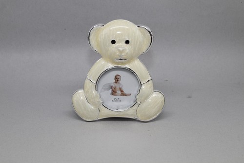 photo 2/" x 2/" Unisex Ivory// Cream Teddy Bear Picture Frame,