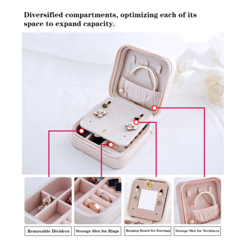 Small Portable Travel Jewelry Box Organizer Storage Case For Rings Earrings H8O3 