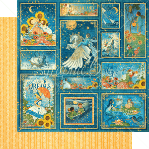 2pc Graphic45 STARS ALIGNED 12x12 Dbl-Sided Scrapbook Paper BEDTIME MAGIC