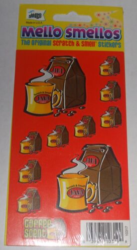 VTG 2003 Scratch & Sniff COFFEE Scented JAVA Stickers MELLO SMELLO Sealed Pack 