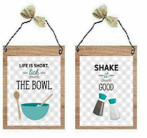 Retro Blue Pictures Vintage Kitchen Beat Whisk Bowl Shake Wall Hangings Plaques