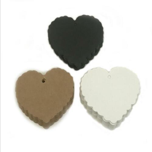 100pcs Kraft Paper Note Blank Tags Heart Shape Label Wedding Christmas Gift Tags