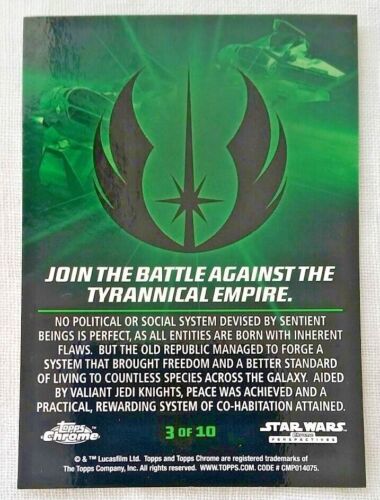 Topps 2015 Chrome Perspectives Jedi Information Guide card Peace 3 of 10 rare 