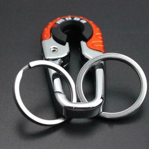 Stainless Steel Keychain Key Ring Hook Outdoor Buckle Carabiner Climbing Orange 