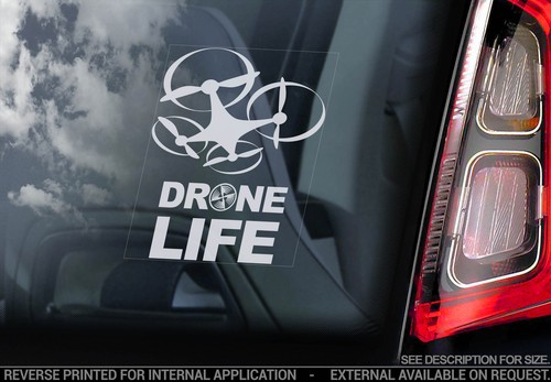 Drone Life-Voiture Fenêtre Autocollant-Drone SIGNE Quadricopter Vinyl Decal RC-V3