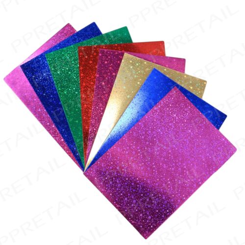 Scrapbooking Fun Child/Kid 8Pc Assorted Colour Card Making HOLOGRAPHIC PAPER 