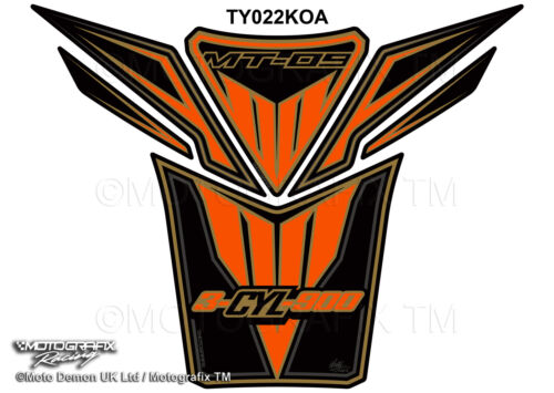 Yamaha MT09 2013 14 15 MT-09 Orange Motorcycle Tank Pad Motografix Gel Protector