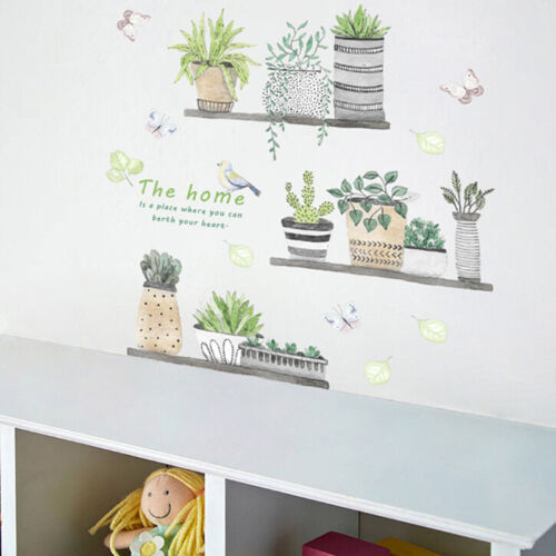 Garden Plant Bonsai Flower Butterfly Wall Stickers Home Decor Living Room 8C 