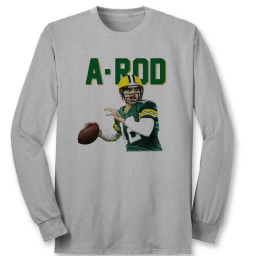 Aaron Rodgers "Arod" #12 Green Bay T-shirt Packers Quarterback Long Sleeve Tee 