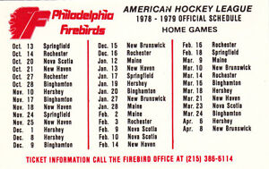 firebirds 1978 hockey philadelphia schedule pocket