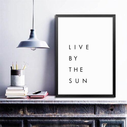 Bedroom Wall Art Minimalist Canvas Print Live by the Sun Love by the Moon