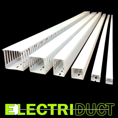 Total Feet: 39FT Electriduct 1/"x1/" Open Slot Wire Duct 6 Sticks White