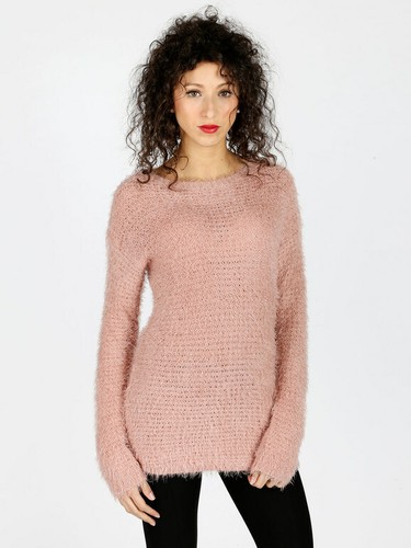 Maglione lungo peloso e morbido donna