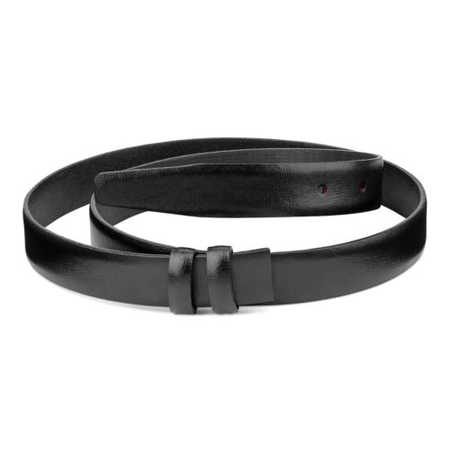 1 inch Belt Strap in Black Smooth Leather Replacement Mens buckles Italian 36" 